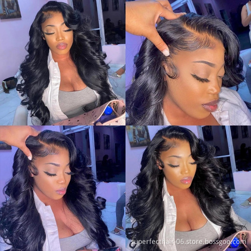 Wholesale Brazilian Virgin Hair 4*4 360 Body Wave transparent 13*6 13*4 Lace Front Human Hair Wigs for Black Woman